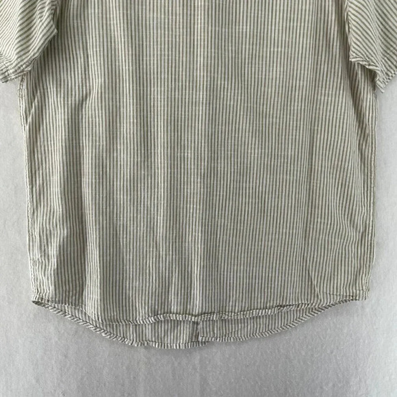 Columbia Shirt Men's Sz L Beige Regular Fit Button-Up Striped Collared Pocket - Picture 9 of 12
